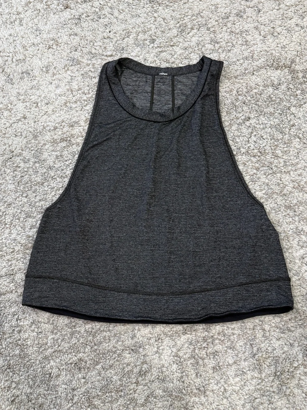 Lululemon PACE PERFECT TANK COLOUR: HEATHERED BLACK/BLACK